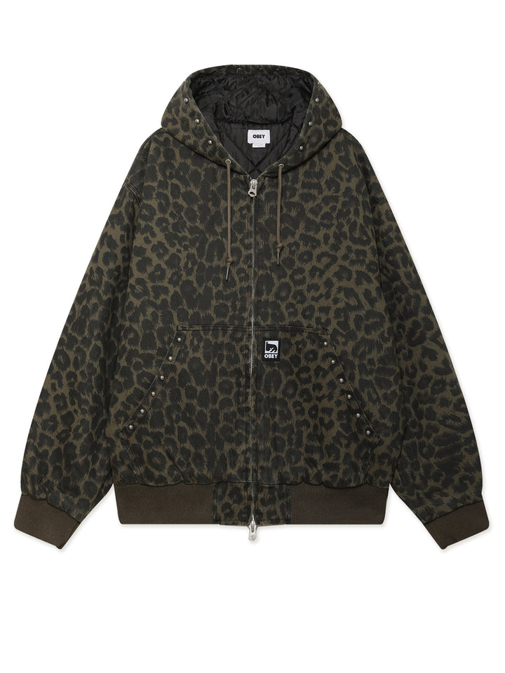 OBEY STUDDED ZIP UP JACKET