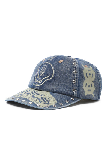 Studded Mega Graphic Denim Cap