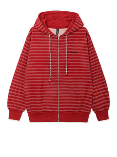Mini Problemo Stripe Zip Hoodie