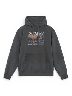 MEN HORSES RAGLAN HOODIE KNIT